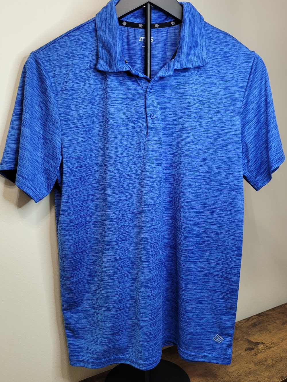 ZELOS Blue Polo Shirt Size Small